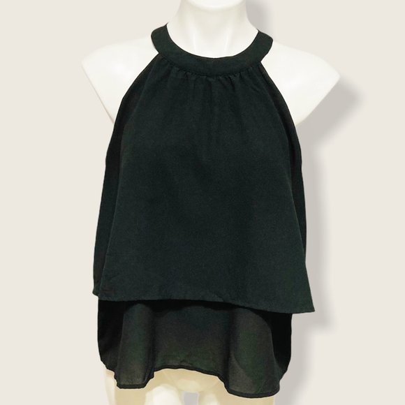 Paper Crane Tops - Paper Crane Chiffon Tiered Tank Blouse